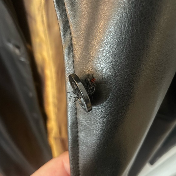 Ricki’s long black faux leather jacket - Picture 3 of 4